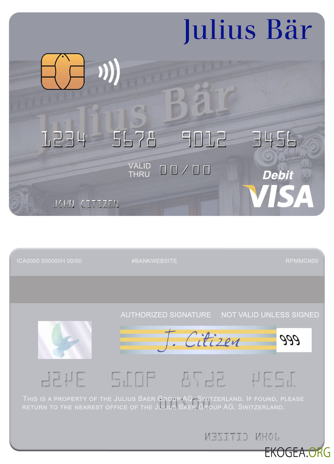 Carte de débit visa Suisse Julius Baer Group AG